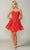 Dancing Queen 3357 - Floral Bodice Cocktail Dress Special Occasion Dress XS / Red