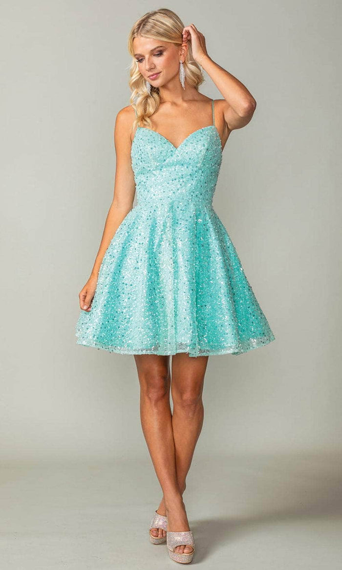 Dancing Queen 3359 - Sequin A-Line Cocktail Dress Special Occasion Dress XS / Mint