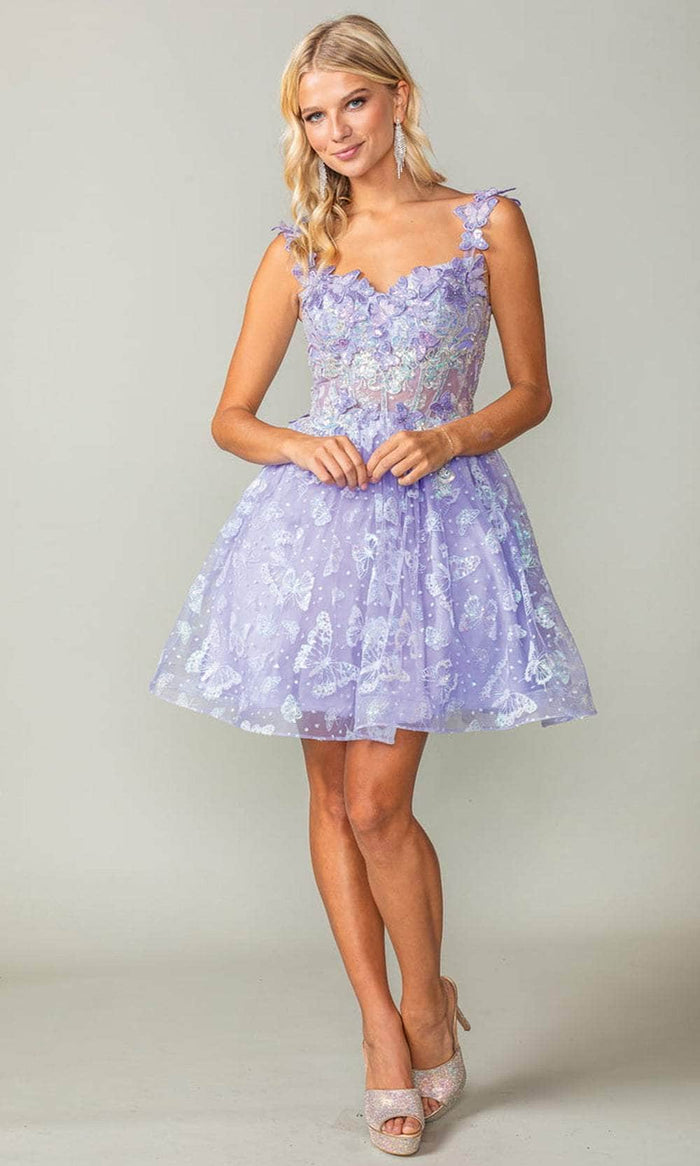 Dancing Queen 3361 - Butterfly Ornate Cocktail Dress Homecoming Dresses XS / Lilac
