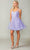 Dancing Queen 3369 - Embroidered Tulle Short Dress Special Occasion Dress XS / Lilac