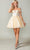 Dancing Queen 3394 - Off Shoulder Tulle Short Dress Special Occasion Dress XS / Champagne