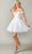 Dancing Queen 3394 - Off Shoulder Tulle Short Dress Special Occasion Dress XS / Off White