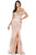 Dancing Queen 4071 - Cap Sleeve Mermaid Prom Gown Prom Dresses XS / Gold