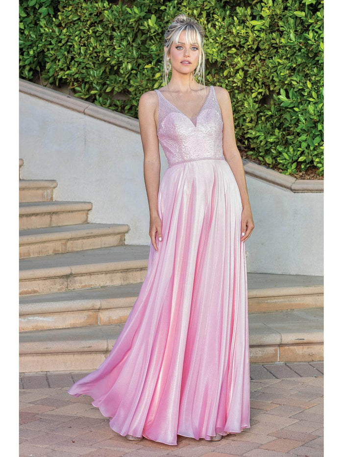 Dancing Queen - 4238 Off Shoulder A-Line Evening Dress Prom Dresses XS / Blush