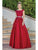 Dancing Queen 4245 - Embroidered Bateau Neck Prom Dress Prom Dresses XS / Burgundy