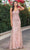 Dancing Queen 4275 - Embellished Deep V-Neck Prom Dress Prom Dresses XS / Rose Gold