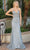 Dancing Queen 4275 - Embellished Deep V-Neck Prom Dress Prom Dresses XS / Silver