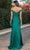 Dancing Queen 4291 - Applique Embellished Satin Long Dress Prom Dresses XS / Hunter Green