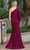 Dancing Queen 4296 - Satin One-Long Sleeve Evening Gown Prom Dresses XL / Wine