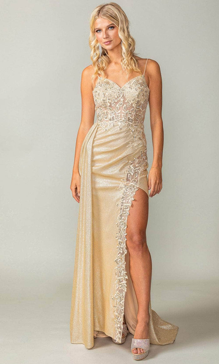 Dancing Queen 4377 - Embroidery Detailed Prom Dress Prom Dresses