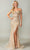 Dancing Queen 4385 - Fringed Cap Sleeve Sequin Prom Dress Prom Dresses S / Champagne