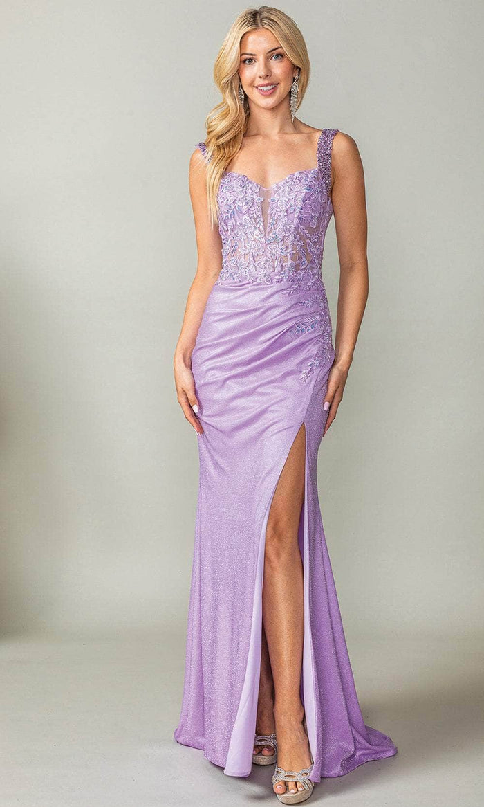 Dancing Queen 4400 - Embroidered Plunging Sweetheart Prom Gown Prom Dresses XS / Lilac