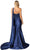 Dancing Queen 4441 - Asymmetric Neck Prom Gown with Cape Prom Dresses