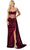 Dancing Queen 4449 - Strapless Corset Bodice Prom Gown XS / Burgundy