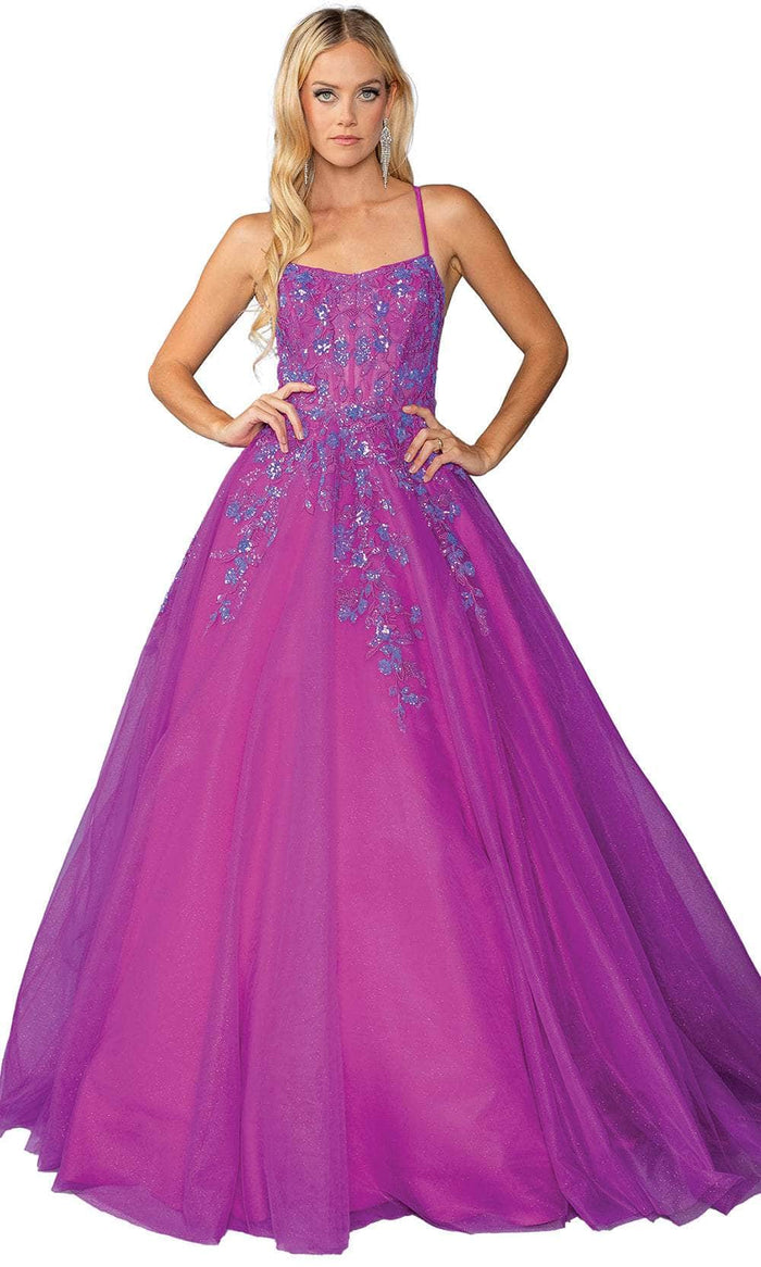 Dancing Queen 4460 - Sleeveless Scoop Neck Ballgown Ball Gowns XS / Magenta