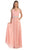 Dancing Queen 9182 - Cap Sleeve V-Neck Long Dress Mother of the Bride Dresses XS / Blush