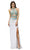 Dancing Queen 9188 - Embellished Halter Long Dress Evening Dresses XS / White/Aqua