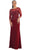 Dancing Queen 9190 - Quarter Sleeve Sheath Long Gown Mother of the Bride Dresses XS / Burgundy