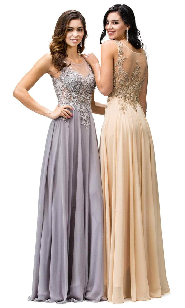 Dancing Queen 9191 - Sleeveless Applique Long Dress Mother of the Bride Dresses