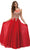 Dancing Queen 9191 - Sleeveless Applique Long Dress Mother of the Bride Dresses XS / Red