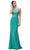 Dancing Queen 9230 - Illusion Back Sheath Prom Gown Evening Dresses XS / Teal