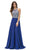 Dancing Queen 9233 - Halter Pleated Skirt Prom Gown Prom Dresses XS / Royal Blue