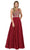 Dancing Queen 9266 - Cap Sleeve Applique Long Dress Evening Dresses XS / Burgundy