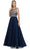 Dancing Queen 9266 - Cap Sleeve Applique Long Dress Evening Dresses XS / Navy