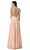 Dancing Queen 9266 - Cap Sleeve Applique Long Dress Evening Dresses XS / Peach