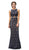 Dancing Queen - 9271 Sleeveless Jewel Neck Lace Cutout Prom Dress Prom Dresses XS / Navy