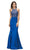 Dancing Queen 9355 - Sleeveless Linear Beaded Prom Gown Prom Dresses XS / Royal Blue