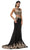 Dancing Queen 9391 - Two-Piece Applique Long Gown Evening Dresses XS / Black