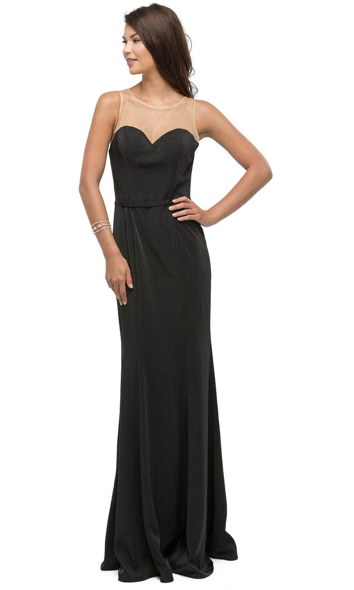 Dancing Queen 9524 - Illusion Jewel Sweetheart Prom Gown Formal Gowns XS / Black