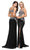 Dancing Queen 9612 - Scoop Beaded Illusion Prom Gown Evening Dresses XS / Black/Periwinkle