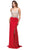 Dancing Queen 9650 - Low V-Back Sheath Prom Gown Prom Dresses XS / Red