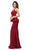 Dancing Queen - 9750 Jewel Encrusted V-Neck Peplum Evening Dress Evening Dresses XS / Burgundy