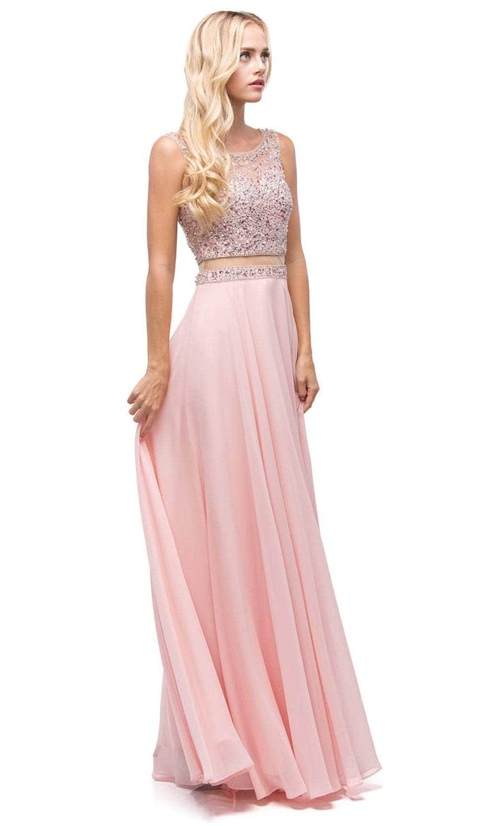 Dancing Queen 9789 - Cutout Back Beaded Prom Gown Prom Dresses XS / Blush