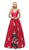 Dancing Queen 9920 - Floral A-Line Prom Dress Prom Dresses XS / Red/M Print