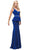 Dancing Queen - Sleeveless V Neck Peplum Evening Gown 9750 CCSALE