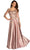 Dave & Johnny 11362 - V-Neck Embroidered Satin Formal Dress Formal Dresses