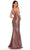 Dave & Johnny 11454 - V-Neck Ruched Detail Prom Gown Special Occasion Dress