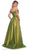 Dave & Johnny 11581 - Off Shoulder Floral Appliqued Evening Dress Evening Dresses 16 / Green