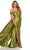 Dave & Johnny 11581 - Off Shoulder Floral Appliqued Evening Dress Evening Dresses 16 / Green