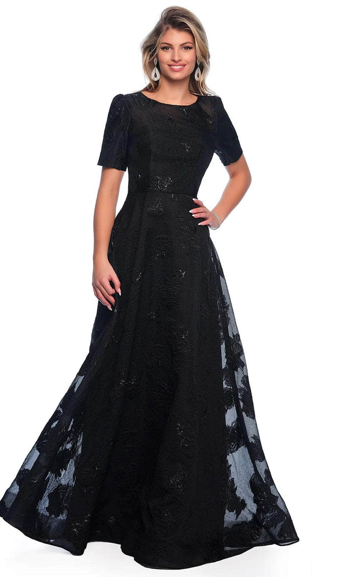 Dave & Johnny 11815 - Short Sleeve A-Line Evening Dress Evening Dresses 00 / Black