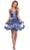 Dave & Johnny 11961 - Asymmetric Ruffles A-Line Cocktail Dress Homecoming Dresses 00 / Smoke Blue