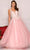 Dave & Johnny Bridal 10246W - Embroidered Tulle Bridal Gown Bridal Dresses 14W / Pink