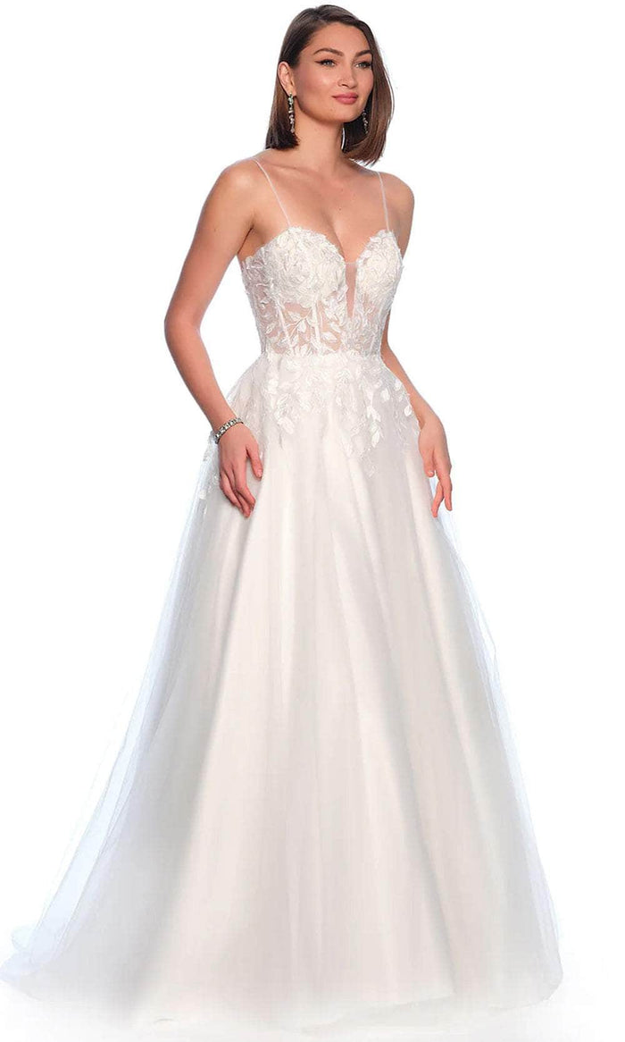 Dave & Johnny Bridal 11833 - 3D Applique Bridal Gown Wedding Dresses 0 / Ivory