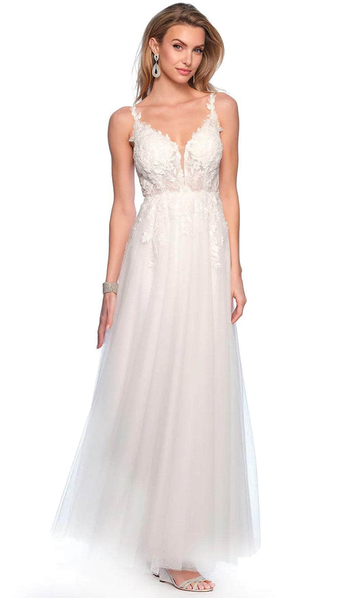 Dave & Johnny Bridal 11946 - Lace Embellished Bridal Gown Homecoming Dresses 0 / Ivory