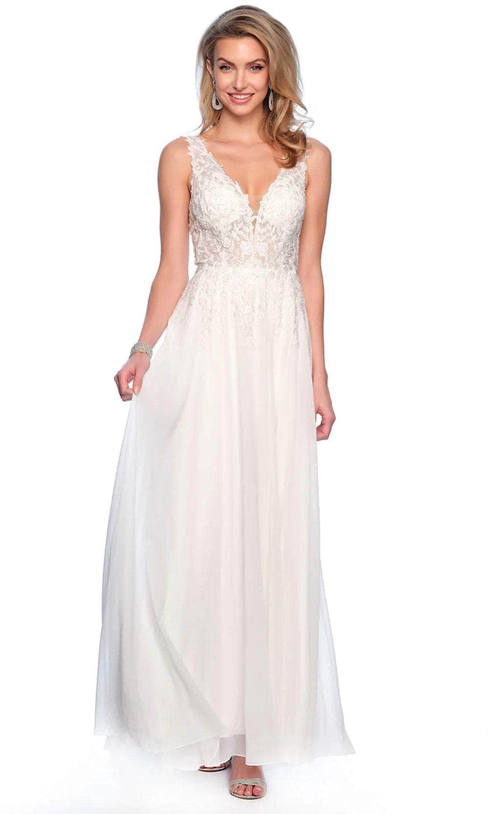 Dave & Johnny Bridal 11952 - Lace Embroidered Bridal Gown Bridal Dresses 0 / Ivory