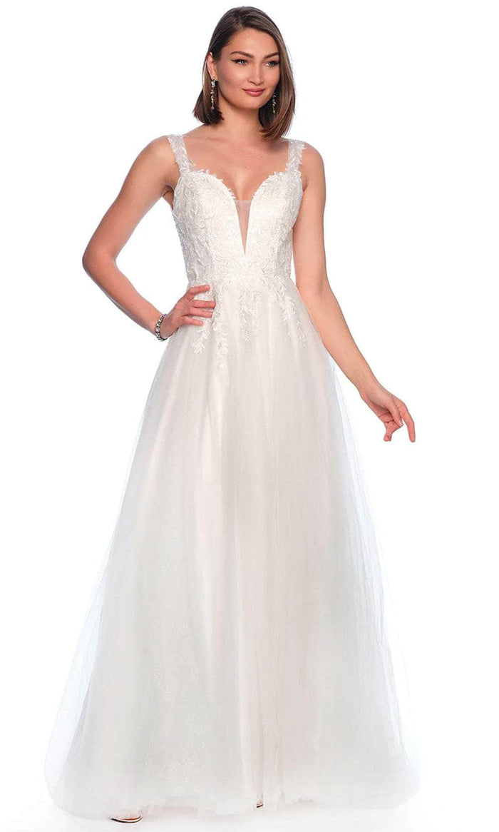 Dave & Johnny Bridal 11990 - Embroidered Sweetheart Bridal Gown Wedding Dresses 0 / Ivory